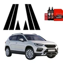 GrizzGlass BodyShield Black pillar film for Seat Ateca (2020-2025) [6in1]