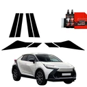GrizzGlass BodyShield Black pillar film for Toyota C-HR (2023-2025) [8in1]