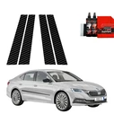 GrizzGlass BodyShield Carbon pillar film for Skoda Octavia 4 Hatchback (2019-2024) [4in1]