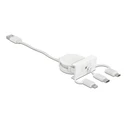 Καλώδιο USB Delock 3 in 1 Easy 45 81375, ανασυρόμενο 50cm, λευκό