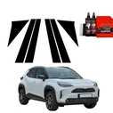 GrizzGlass BodyShield Black pillar film for Toyota Yaris Cross (2021-2025) [6in1]