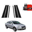 GrizzGlass BodyShield Carbon pillar film for Volkswagen Passat B6 Sedan (2005-2010) [6in1]