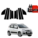 GrizzGlass BodyShield Black pillar film for Fiat Panda 3 Hatchback 5D (2011-2016) [10in1]