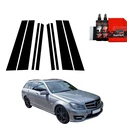 GrizzGlass BodyShield Black pillar film for Mercedes Benz C-Class S204 Kombi Facelifting (2011-2014) [8in1]
