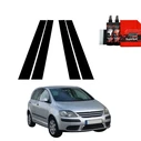 GrizzGlass BodyShield Black pillar film for Volkswagen Golf Plus Hatchback 5D (2004-2008) [4in1]