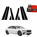 GrizzGlass BodyShield Black pillar film for Volvo S90 Sedan 5D (2016-2020) [8in1]