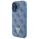 Guess Apple iPhone 16 hardcase Leather Metal Logo Strass Crossbody blue