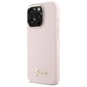 Guess Apple iPhone 16 Pro Max hardcase Silicone Script Metal Logo & Frame pink