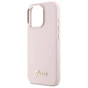 Guess Apple iPhone 16 Pro Max hardcase Silicone Script Metal Logo & Frame pink