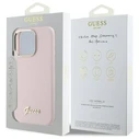 Guess Apple iPhone 16 Pro Max hardcase Silicone Script Metal Logo & Frame pink