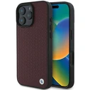 BMW Apple iPhone 16 Pro Max hardcase Sign Leather Diamond Metal Logo MagSafe red