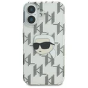 Karl Lagerfeld Apple iPhone 16 hardcase IML Karl Head Electroplated clear