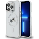 Karl Lagerfeld Apple iPhone 14 Pro hardcase IML Metal Karl&Choupette Head MagSafe white