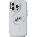 Karl Lagerfeld Apple iPhone 14 Pro hardcase IML Metal Karl&Choupette Head MagSafe white