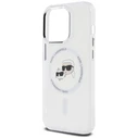 Karl Lagerfeld Apple iPhone 14 Pro hardcase IML Metal Karl&Choupette Head MagSafe white