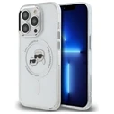 Karl Lagerfeld Apple iPhone 14 Pro Max hardcase IML Metal Karl&Choupette Head MagSafe white