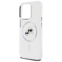 Karl Lagerfeld Apple iPhone 14 Pro Max hardcase IML Metal Karl&Choupette Head MagSafe white