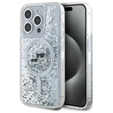 Karl Lagerfeld Apple iPhone 15 Pro hardcase Liquid Glitter Karl&Choupette Head MagSafe transparent