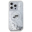 Karl Lagerfeld Apple iPhone 15 Pro hardcase Liquid Glitter Karl&Choupette Head MagSafe transparent