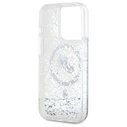 Karl Lagerfeld Apple iPhone 15 Pro hardcase Liquid Glitter Karl&Choupette Head MagSafe transparent