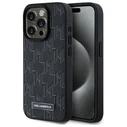 Karl Lagerfeld Apple iPhone 15 Pro hardcase Leather Monogram Metal Logo MagSafe black