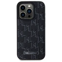 Karl Lagerfeld Apple iPhone 15 Pro hardcase Leather Monogram Metal Logo MagSafe black