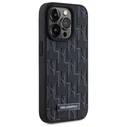 Karl Lagerfeld Apple iPhone 15 Pro hardcase Leather Monogram Metal Logo MagSafe black