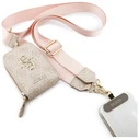 Guess 4G Metal Logo Universal lanyard with wallet pink
