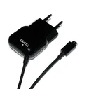 PURO Mini Travel Charger with a cable Micro USB (black)