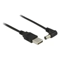 Καλώδιο USB Delock σε DC 5.5 x 2.1mm 83578, γωνιακό, 1.5m, μαύρο