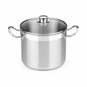 BRA Profesional Pot with Glass Lid 8.5 L Stainless Steel 24 cm