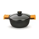 BRA Pot with Glass Lid Black 28 cm