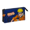 Τριπλή Κασετίνα Naruto Ninja Μπλε Μαύρο 22 x 12 x 3 cm