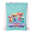 Παιδική Τσάντα με Σχοινιά SuperKitties Ροζ Τυρκουάζ 26 x 34 x 1 cm