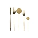 DKD Home Decor Μαχαιροπίρουνα Χρυσό Ανοξείδωτο ατσάλι 20 Τεμάχια