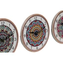 Ρολόι Bordklokke Home ESPRIT Κεραμικά Mandala 16 x 1 x 16 cm