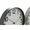 Ρολόι Τοίχου Home ESPRIT Μαύρο Γκρι PVC 30 x 4 x 30 cm (x2) 