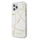 Guess GUHCP12LPCUCHWH Apple iPhone 12 Pro Max white hardcase Gold Chain Collection