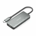 Aisens USB 2.0 Hub 4 Θυρών με σύνδεση USB-C / Ethernet Γκρι A109-0945