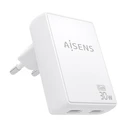Φορτιστής Τοίχου Aisens ASCH-30W2P075-W Λευκό 30 W
