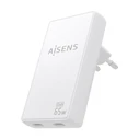 Φορτιστής Τοίχου Aisens ASCH-65W2P077-W Λευκό 65 W