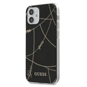 Guess GUHCP12SPCUCHBK Apple iPhone 12 mini black hardcase Gold Chain Collection