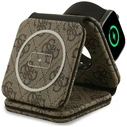 Guess 4G 15W MagSafe 3-in-1 Wireless Charger Brown