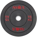 Δίσκος AMILA 50MM BUMPER 15.0KG (Μαύρο-Κόκκινο)