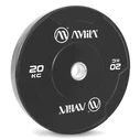 Δίσκος Amila Black W Bumper Slim 50mm 20Kg