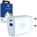 3MK FlowPower USB-A + USB-C 25W PD QC4+ Wall Charger White