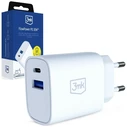 3MK FlowPower USB-A + USB-C 30W PD 3.0 QC4+ Wall Charger White