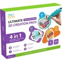 MyFirst 3dPen Make Creator Kit - δημιουργικό σετ 3D: στυλό 3dPen Make, 3 θεματικά σετ, 3 κινούμενα μοντέλα και ανταλλακτικά PCL κόκκινο