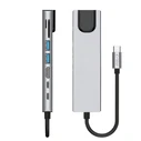 Tech-Protect HB09 Hub Adapter 8in1 USB-C / 2xUSB-A 3.0, USB-C 3.0, USB-C PD 100W, HDMI 4K 60Hz, SD/TF, RJ45 1000Mb/s Space Grey