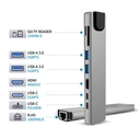 Tech-Protect HB09 Hub Adapter 8in1 USB-C / 2xUSB-A 3.0, USB-C 3.0, USB-C PD 100W, HDMI 4K 60Hz, SD/TF, RJ45 1000Mb/s Space Grey